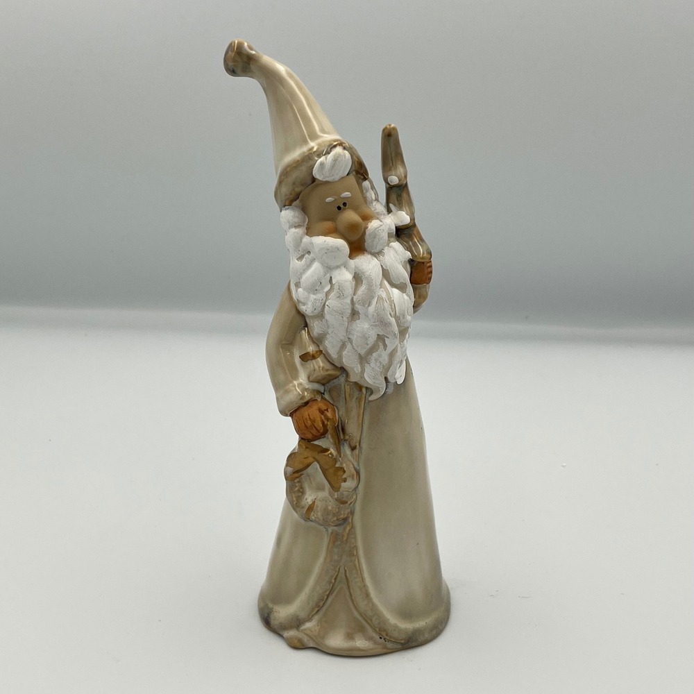 Santa Gnome Figurine with Christmas Tree Ceramic Holiday Decor Vintage - Picture 5 of 8